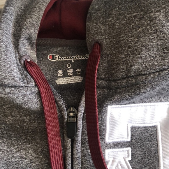 Texas A&M Champion Zip Up Hoodie Size Small Unisex - Picture 4 of 6